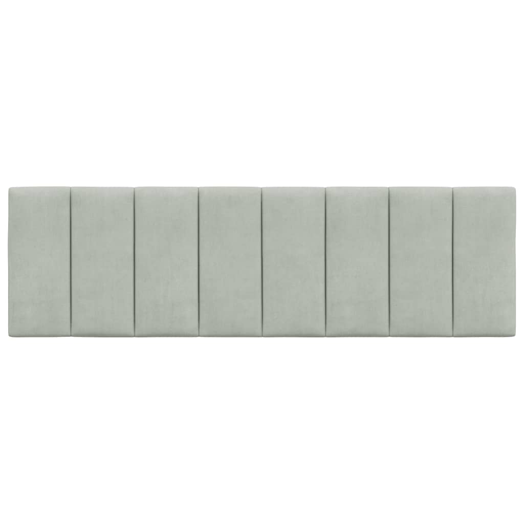 Hoofdbordkussen "Hanko" 160 cm fluweel lichtgrijs is nu te koop bij PeponiXL, paradijselijk wonen!