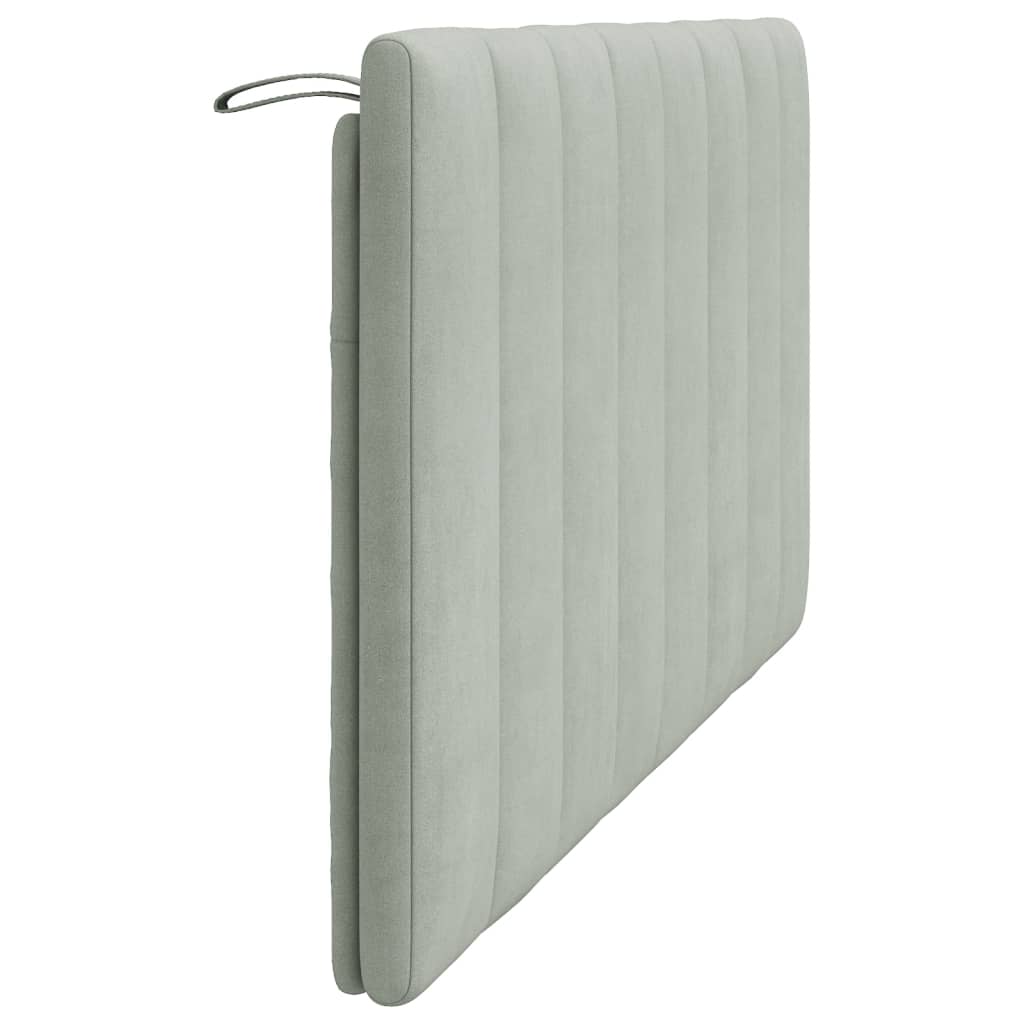 Hoofdbordkussen "Hanko" 160 cm fluweel lichtgrijs is nu te koop bij PeponiXL, paradijselijk wonen!