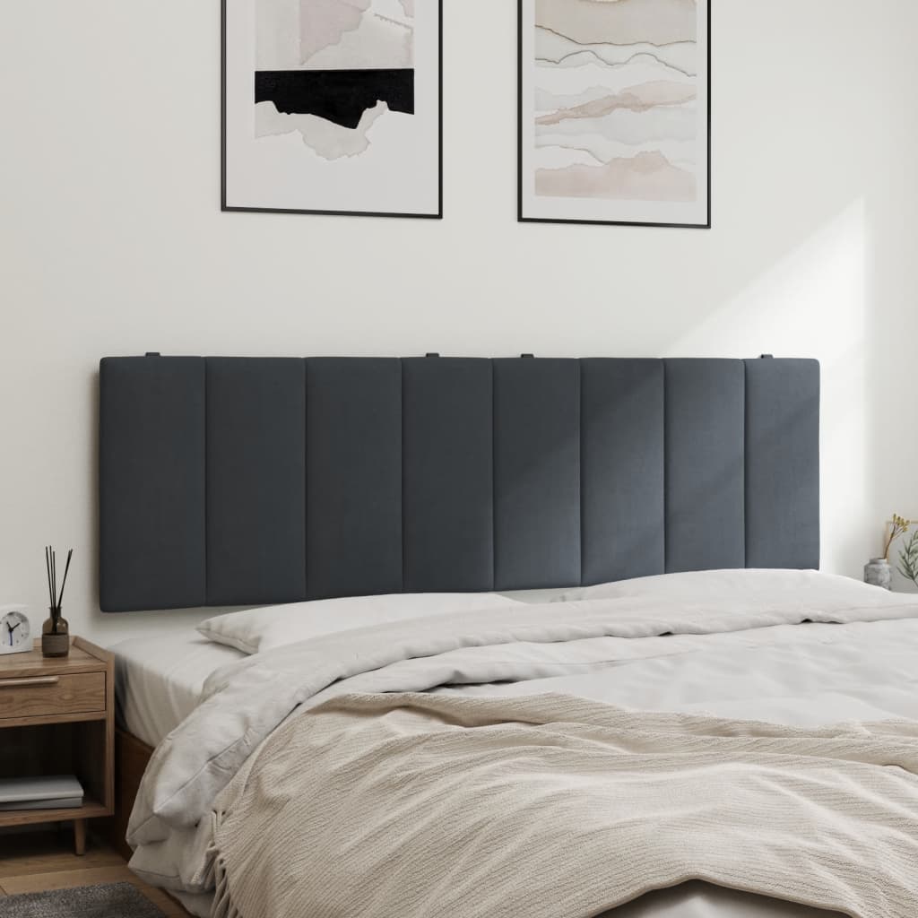 Hoofdbordkussen "Hanko" 160 cm fluweel donkergrijs is nu te koop bij PeponiXL, paradijselijk wonen!