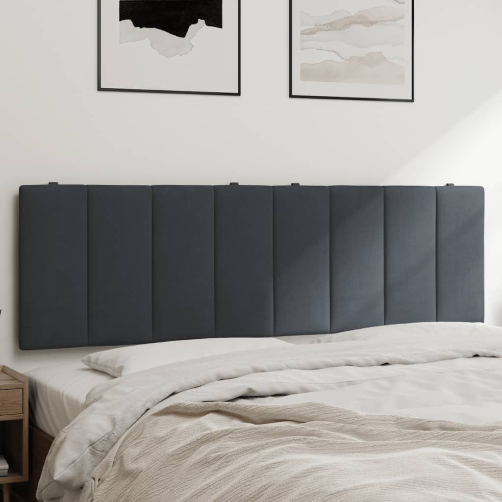 Hoofdbordkussen "Hanko" 160 cm fluweel donkergrijs is nu te koop bij PeponiXL, paradijselijk wonen!