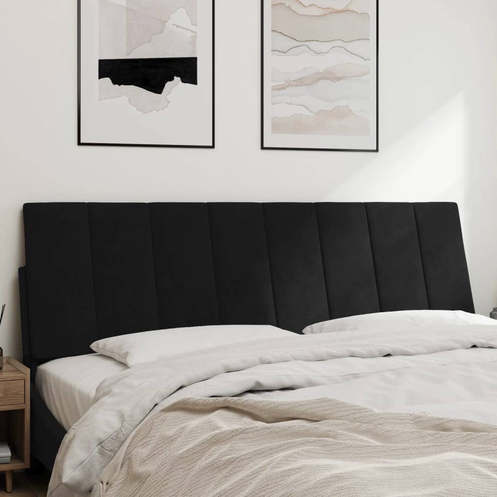 Hoofdbordkussen "Hanko" 160 cm fluweel zwart is nu te koop bij PeponiXL, paradijselijk wonen!