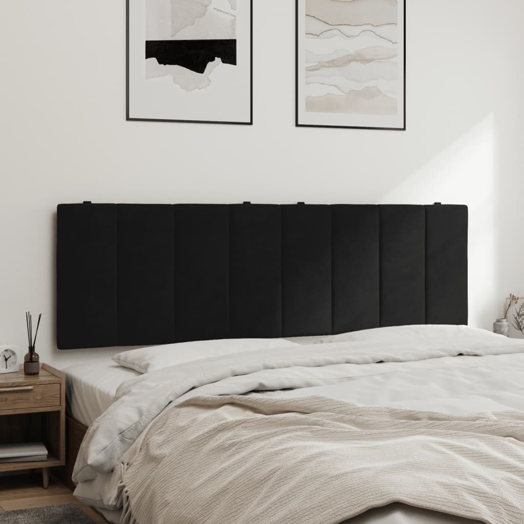 Hoofdbordkussen "Hanko" 160 cm fluweel zwart is nu te koop bij PeponiXL, paradijselijk wonen!