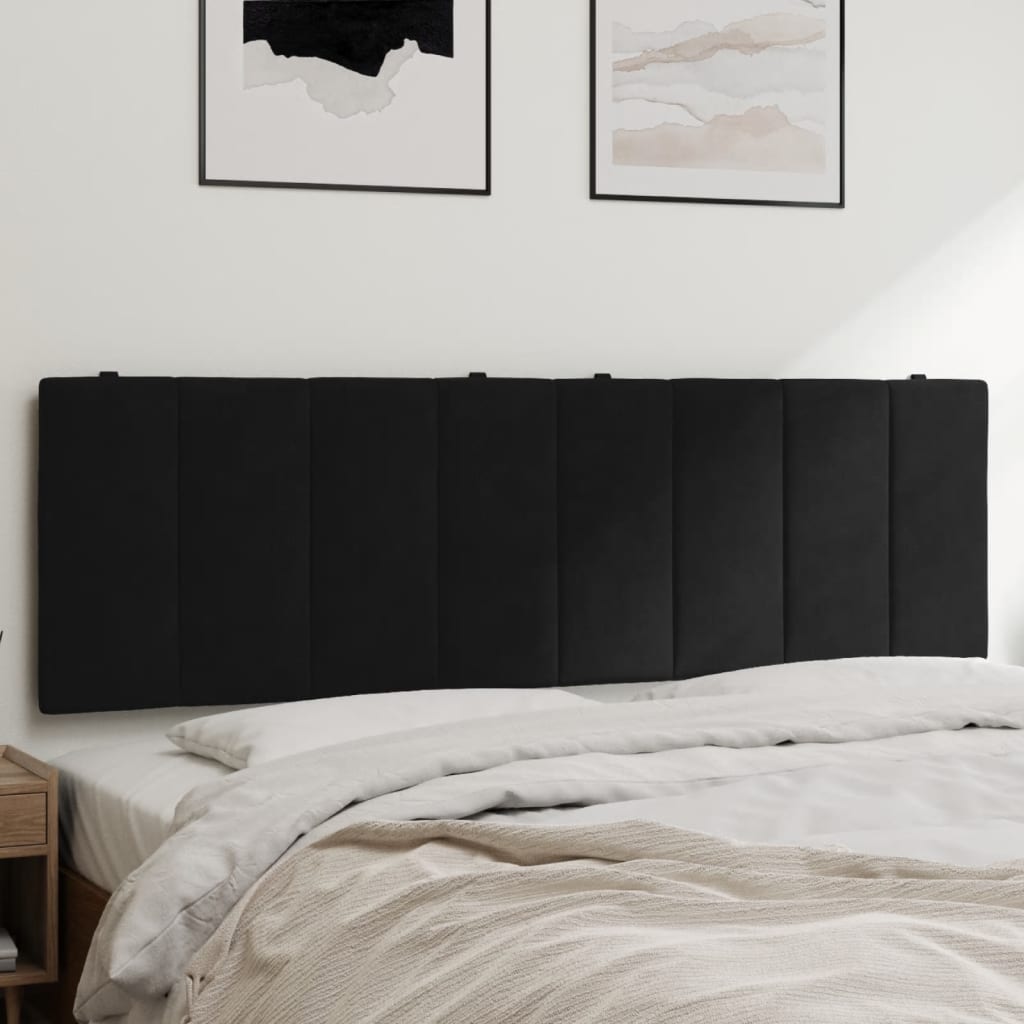 Hoofdbordkussen "Hanko" 160 cm fluweel zwart is nu te koop bij PeponiXL, paradijselijk wonen!