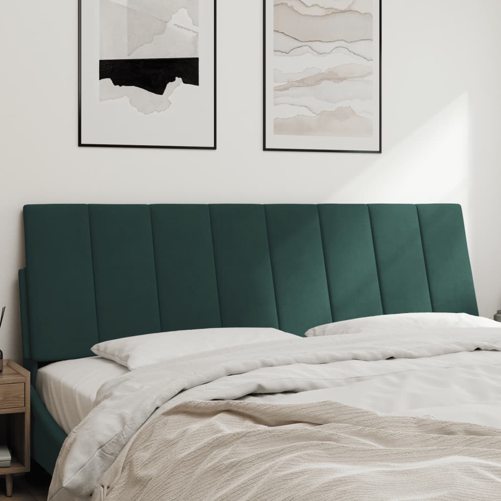 Hoofdbordkussen "Hanko" 160 cm fluweel donkergroen is nu te koop bij PeponiXL, paradijselijk wonen!