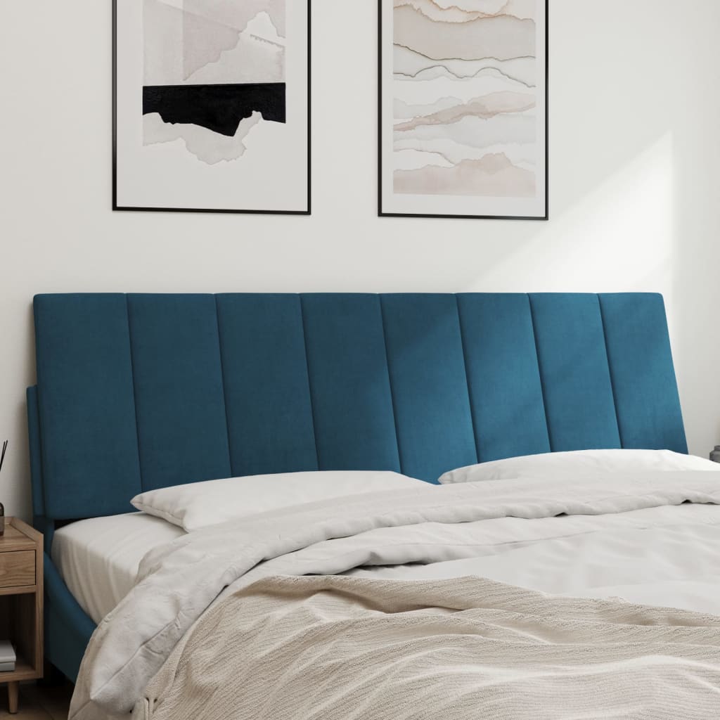 Hoofdbordkussen "Hanko" 160 cm fluweel blauw is nu te koop bij PeponiXL, paradijselijk wonen!