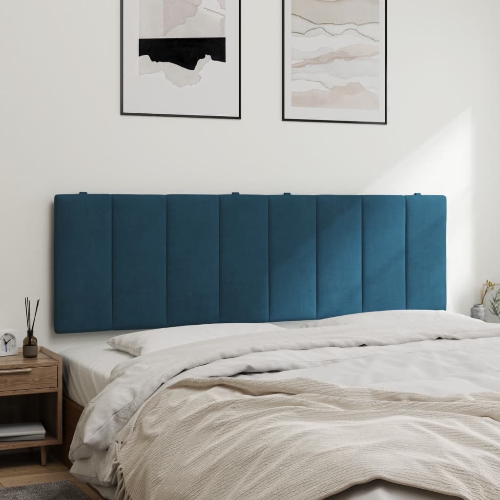 Hoofdbordkussen "Hanko" 160 cm fluweel blauw is nu te koop bij PeponiXL, paradijselijk wonen!