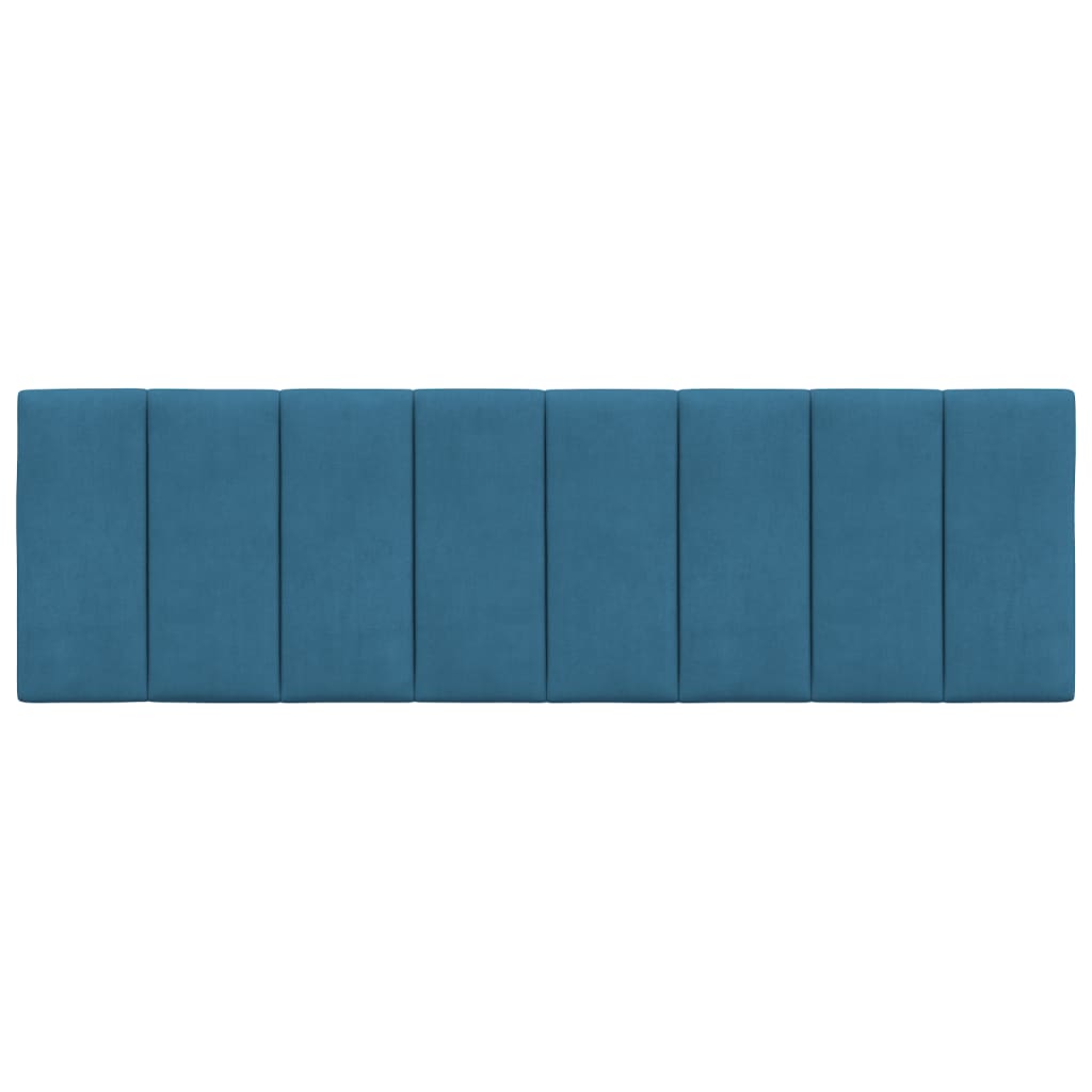 Hoofdbordkussen "Hanko" 160 cm fluweel blauw is nu te koop bij PeponiXL, paradijselijk wonen!