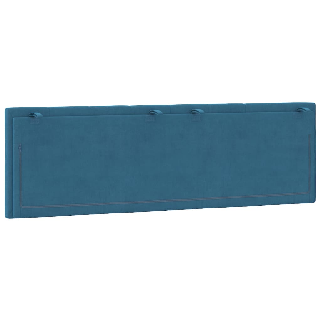 Hoofdbordkussen "Hanko" 160 cm fluweel blauw is nu te koop bij PeponiXL, paradijselijk wonen!