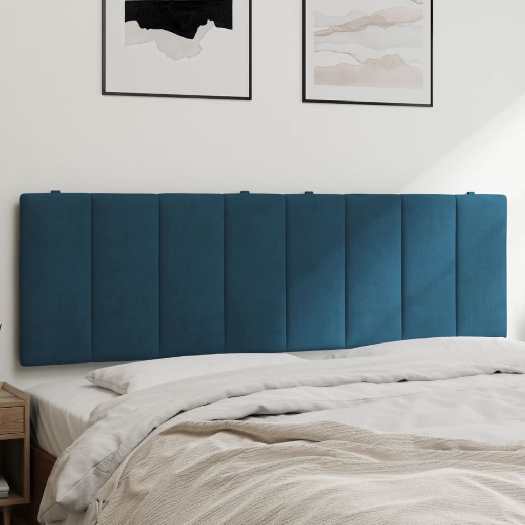 Hoofdbordkussen "Hanko" 160 cm fluweel blauw is nu te koop bij PeponiXL, paradijselijk wonen!