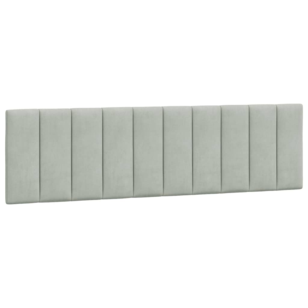 Hoofdbordkussen "Hanko" 180 cm fluweel lichtgrijs is nu te koop bij PeponiXL, paradijselijk wonen!