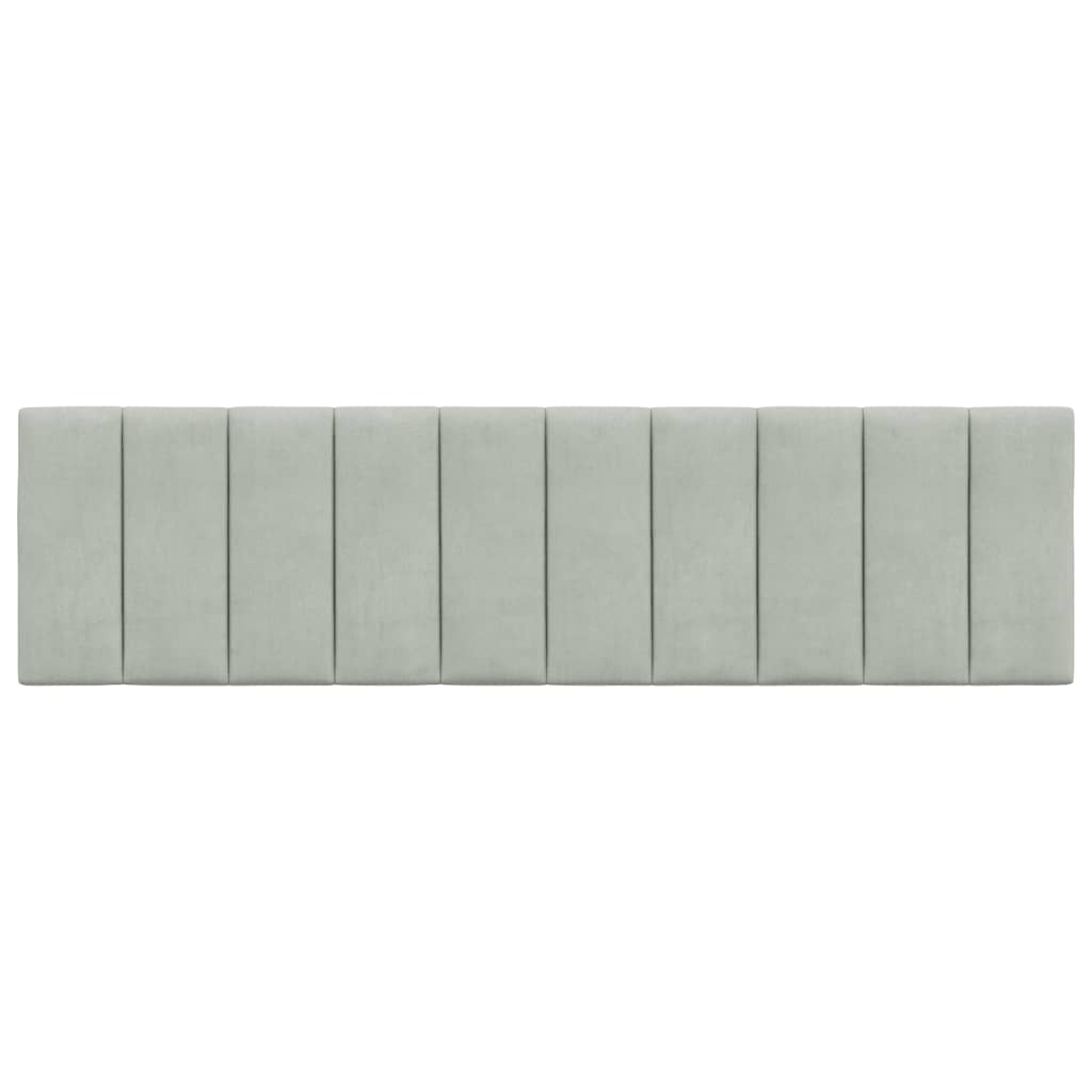 Hoofdbordkussen "Hanko" 180 cm fluweel lichtgrijs is nu te koop bij PeponiXL, paradijselijk wonen!
