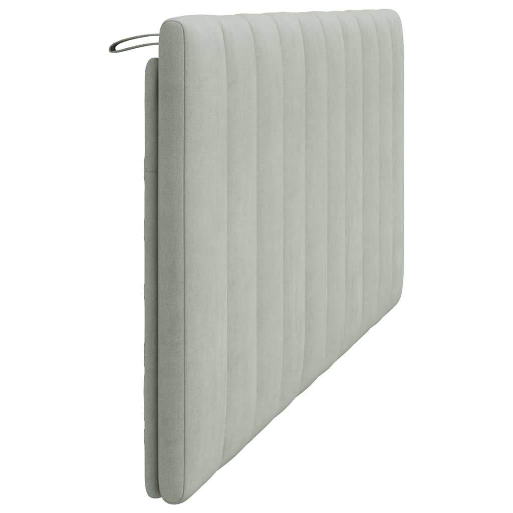 Hoofdbordkussen "Hanko" 180 cm fluweel lichtgrijs is nu te koop bij PeponiXL, paradijselijk wonen!