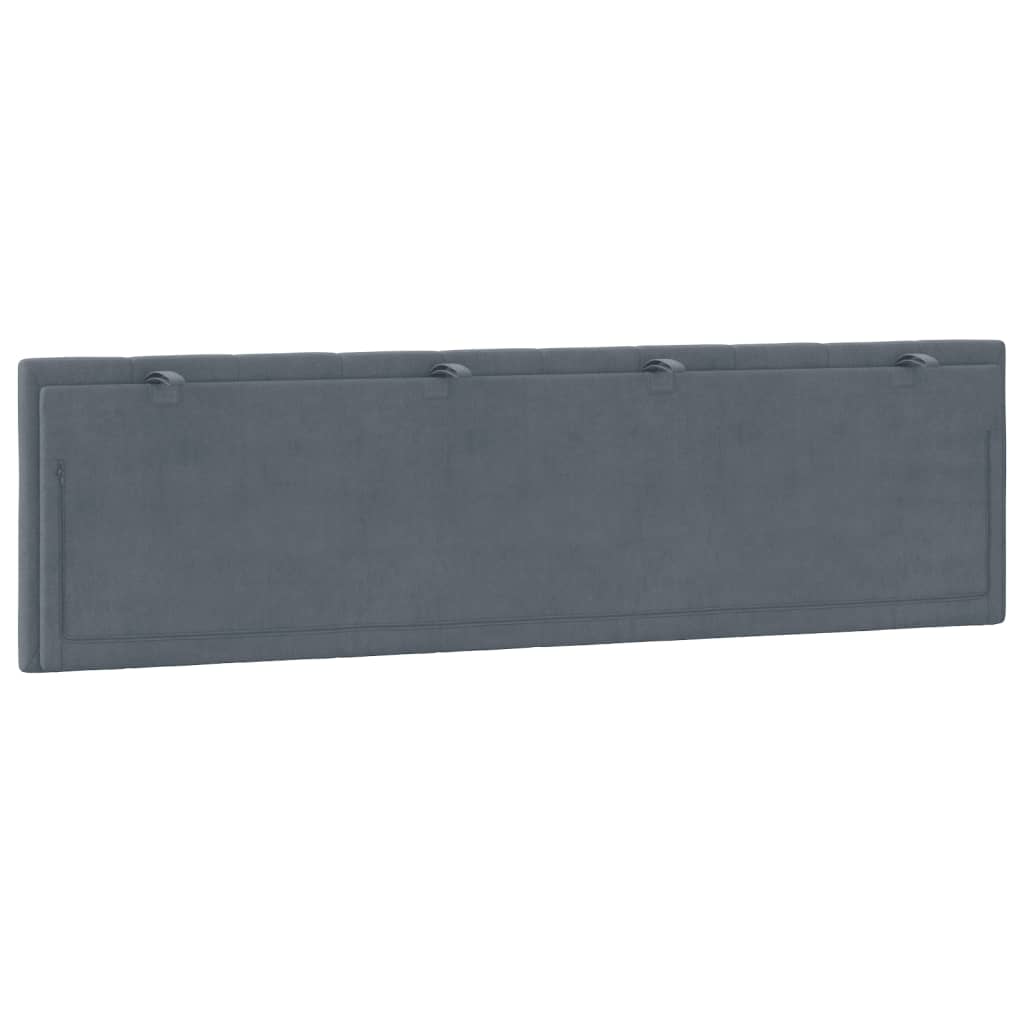 Hoofdbordkussen "Hanko" 180 cm fluweel donkergrijs is nu te koop bij PeponiXL, paradijselijk wonen!