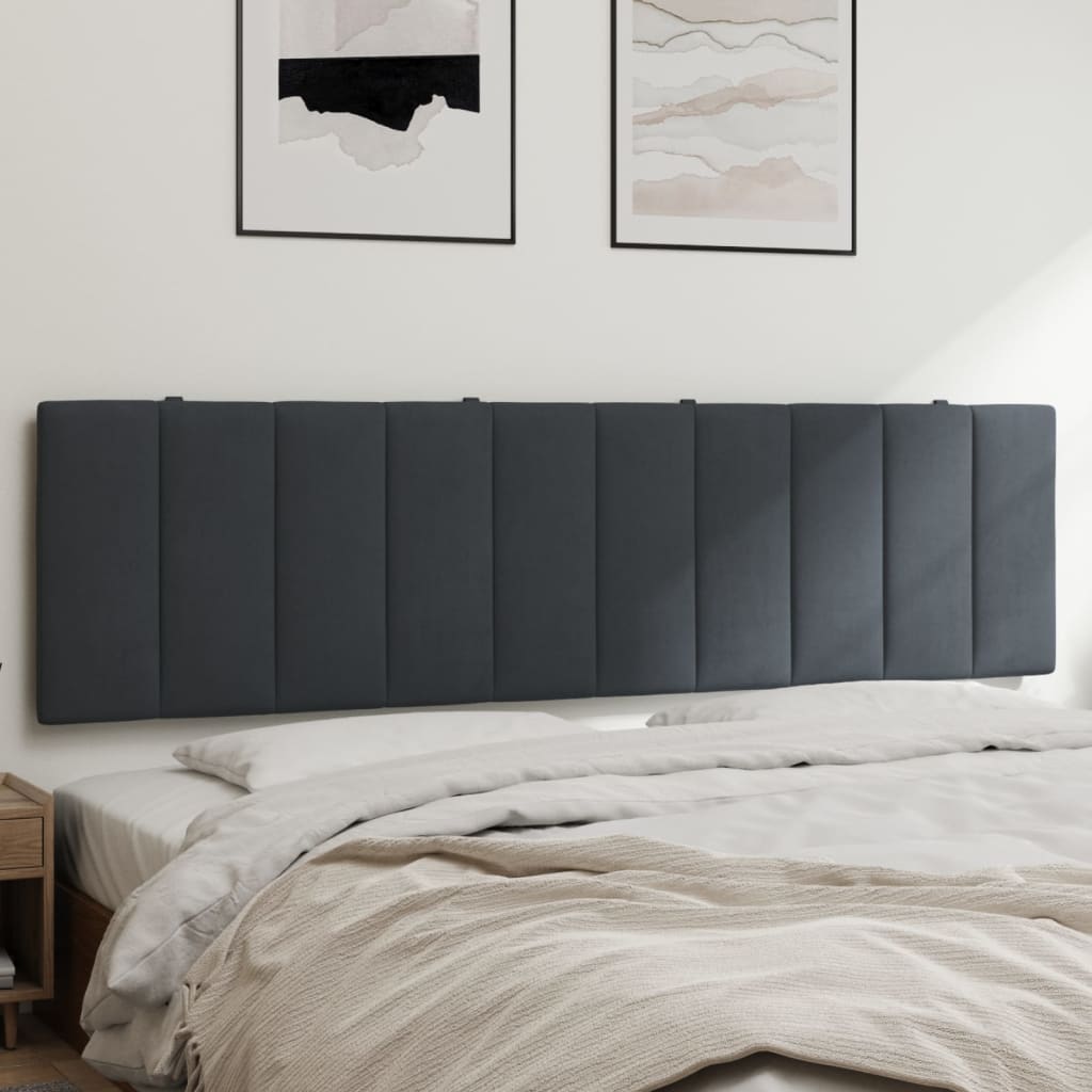 Hoofdbordkussen "Hanko" 180 cm fluweel donkergrijs is nu te koop bij PeponiXL, paradijselijk wonen!