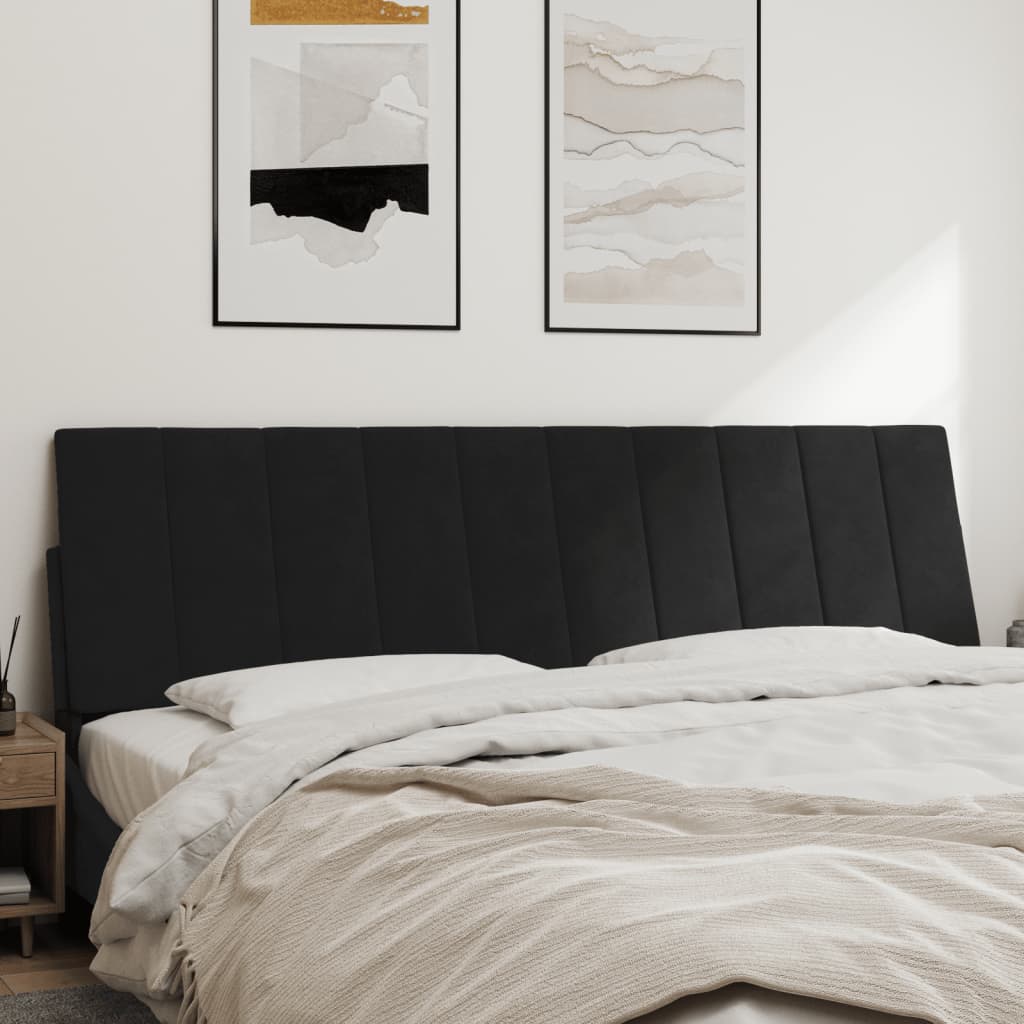 Hoofdbordkussen "Hanko" 180 cm fluweel zwart is nu te koop bij PeponiXL, paradijselijk wonen!
