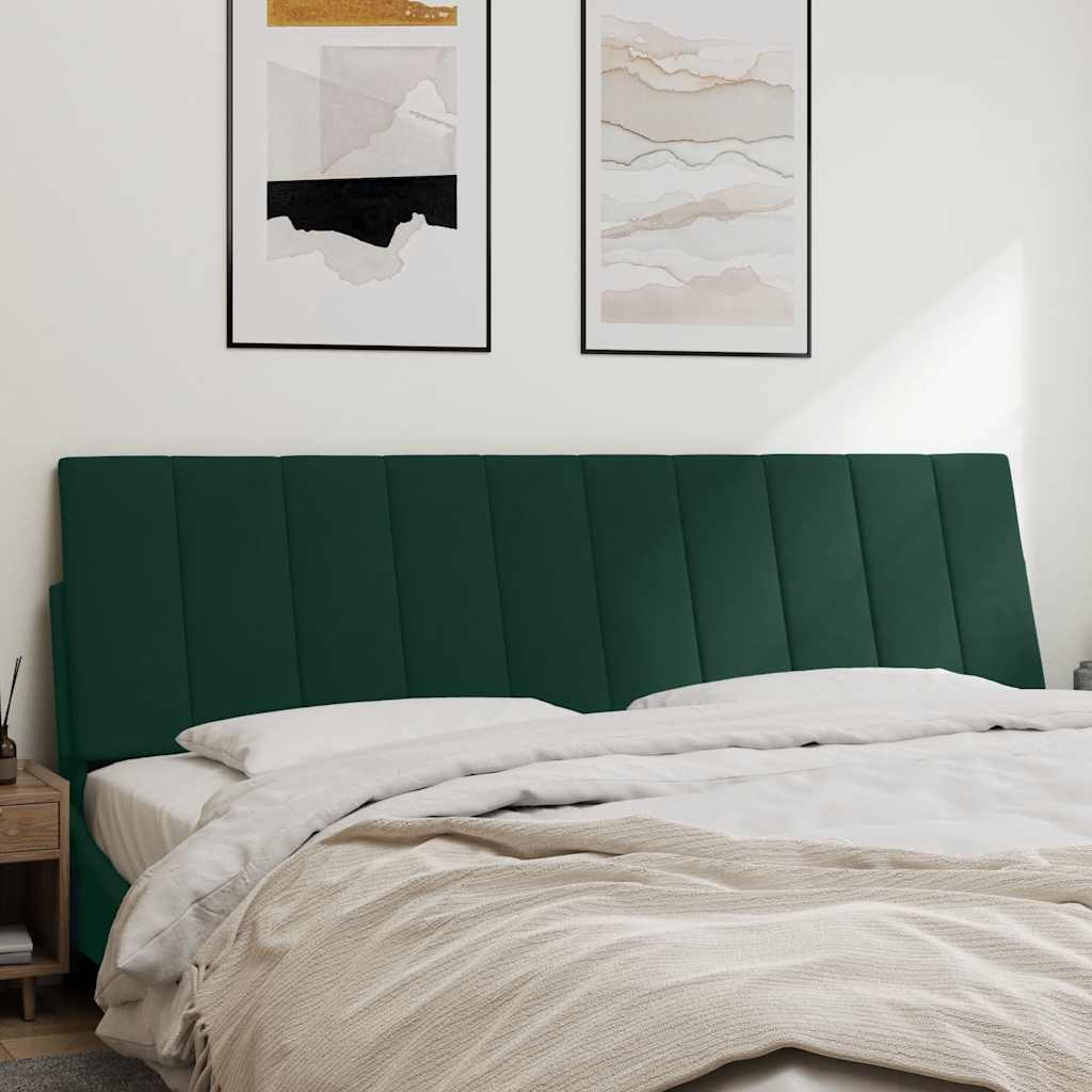 Hoofdbordkussen "Hanko" 180 cm fluweel donkergroen is nu te koop bij PeponiXL, paradijselijk wonen!