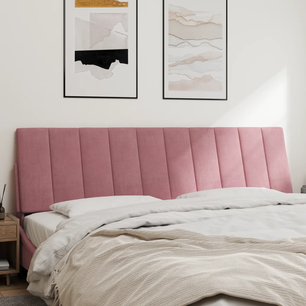 Hoofdbordkussen "Hanko" 180 cm fluweel roze is nu te koop bij PeponiXL, paradijselijk wonen!