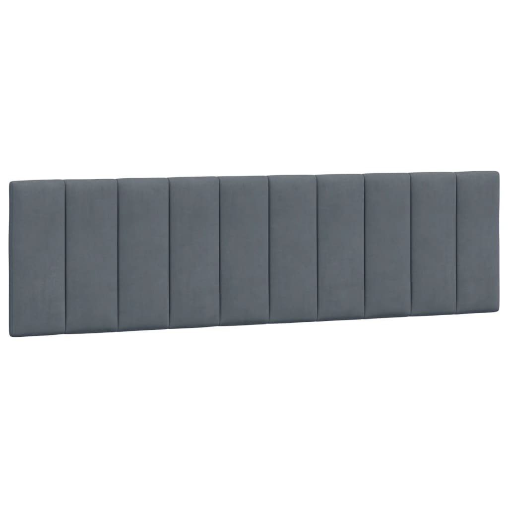 Hoofdbordkussen "Hanko" 183 cm fluweel donkergrijs is nu te koop bij PeponiXL, paradijselijk wonen!