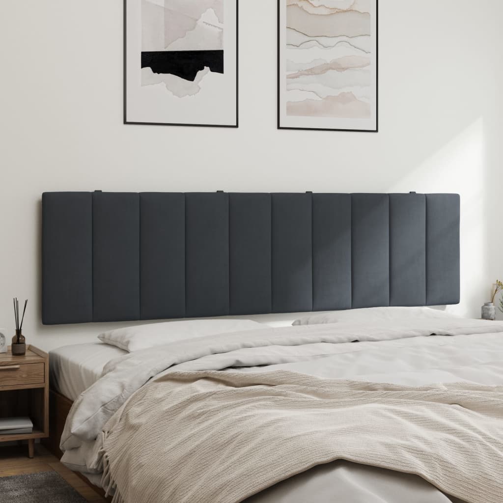 Hoofdbordkussen "Hanko" 183 cm fluweel donkergrijs is nu te koop bij PeponiXL, paradijselijk wonen!