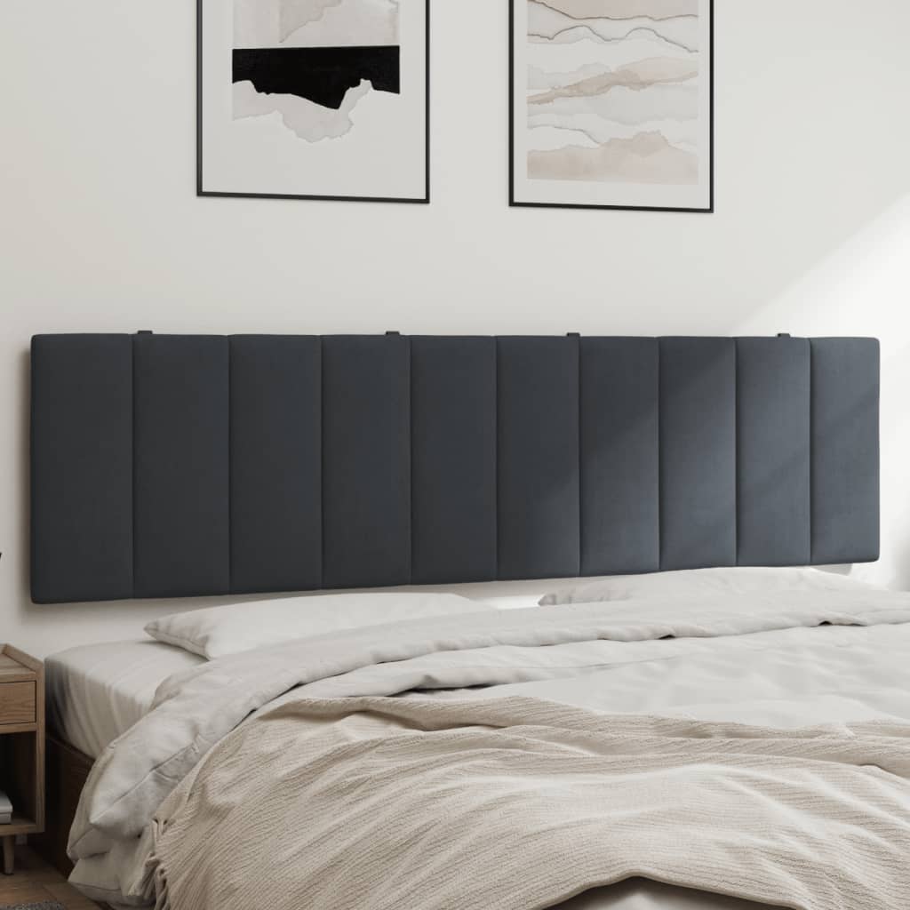 Hoofdbordkussen "Hanko" 183 cm fluweel donkergrijs is nu te koop bij PeponiXL, paradijselijk wonen!