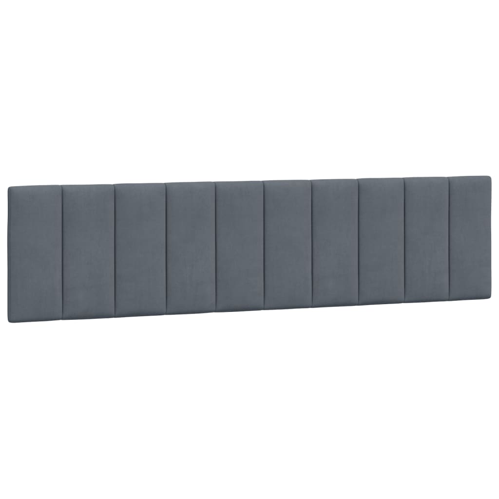 Hoofdbordkussen "Hanko" 200 cm fluweel donkergrijs is nu te koop bij PeponiXL, paradijselijk wonen!