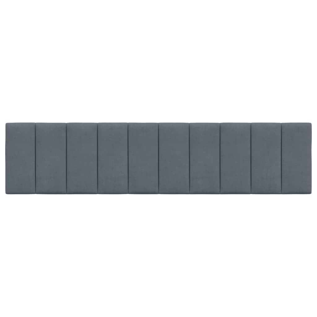 Hoofdbordkussen "Hanko" 200 cm fluweel donkergrijs is nu te koop bij PeponiXL, paradijselijk wonen!