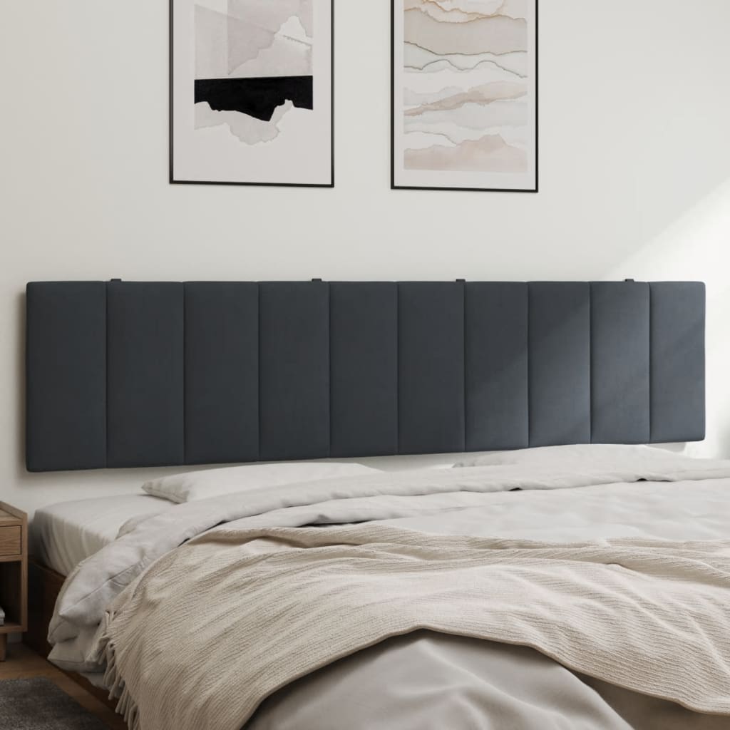 Hoofdbordkussen "Hanko" 200 cm fluweel donkergrijs is nu te koop bij PeponiXL, paradijselijk wonen!