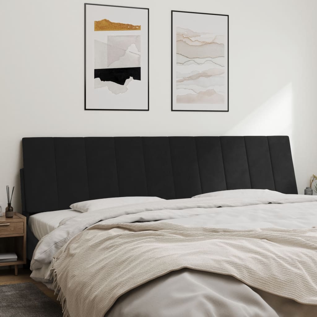 Hoofdbordkussen "Hanko" 200 cm fluweel zwart is nu te koop bij PeponiXL, paradijselijk wonen!
