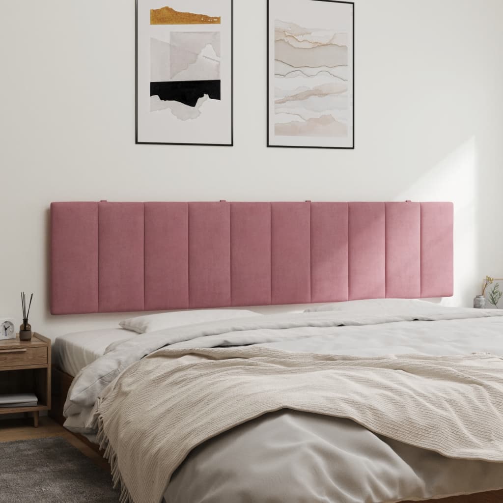 Hoofdbordkussen "Hanko" 200 cm fluweel roze is nu te koop bij PeponiXL, paradijselijk wonen!