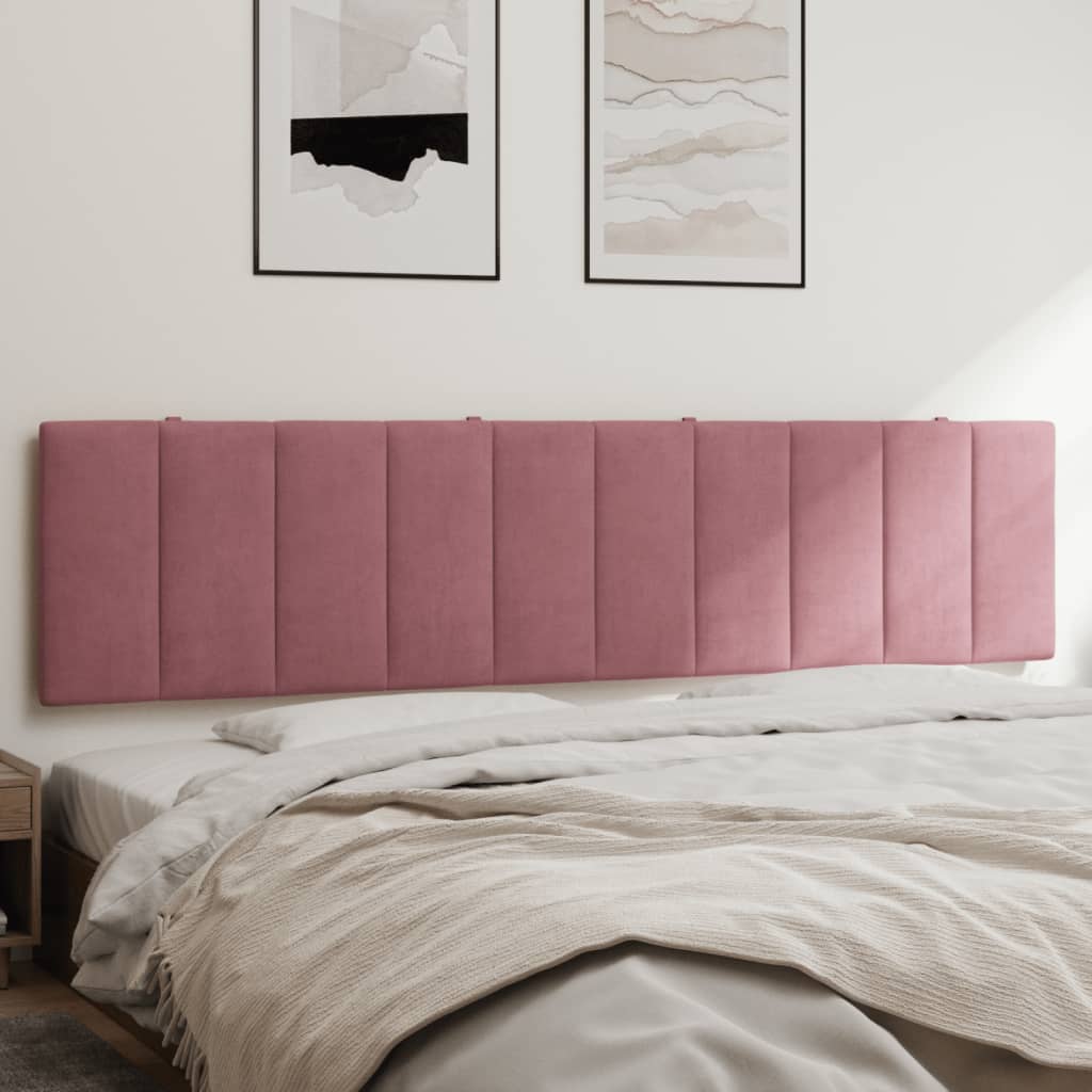 Hoofdbordkussen "Hanko" 200 cm fluweel roze is nu te koop bij PeponiXL, paradijselijk wonen!