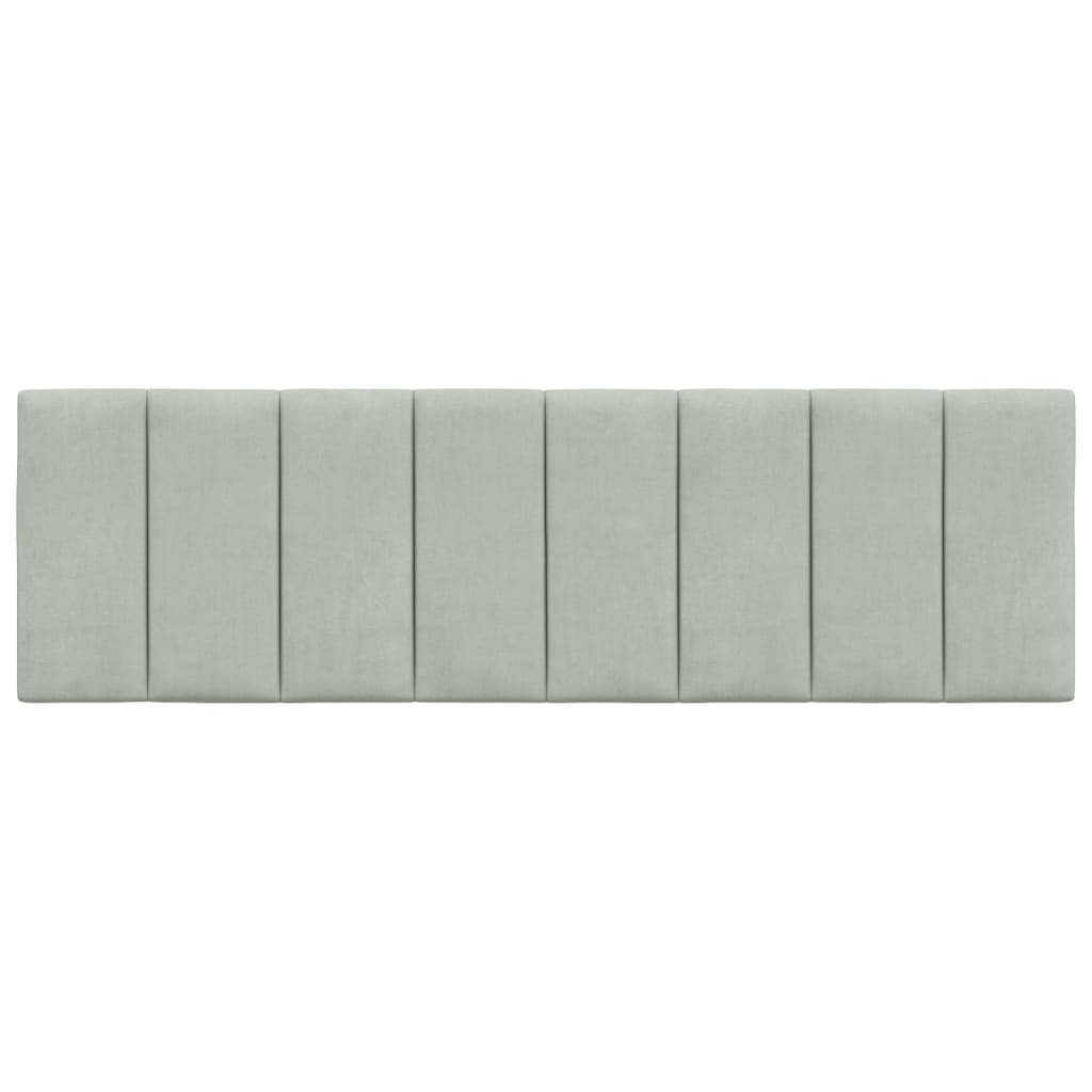 Hoofdbordkussen "Hanko" 152 cm fluweel lichtgrijs is nu te koop bij PeponiXL, paradijselijk wonen!