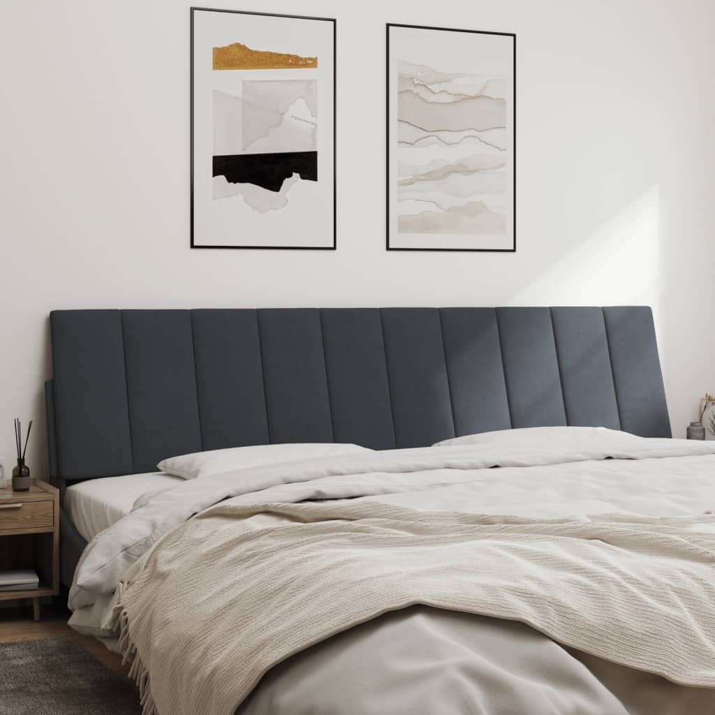 Hoofdbordkussen "Hanko" 193 cm fluweel donkergrijs is nu te koop bij PeponiXL, paradijselijk wonen!