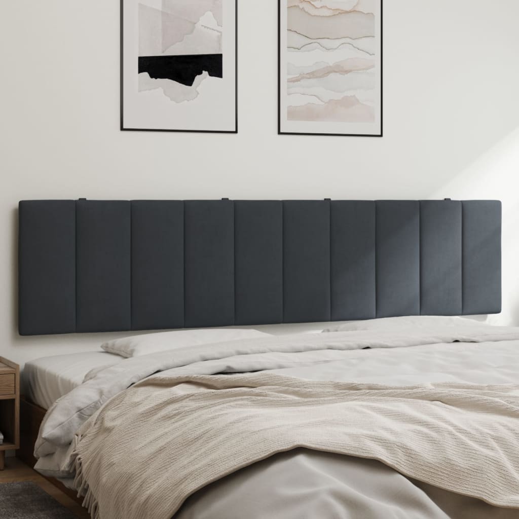 Hoofdbordkussen "Hanko" 193 cm fluweel donkergrijs is nu te koop bij PeponiXL, paradijselijk wonen!
