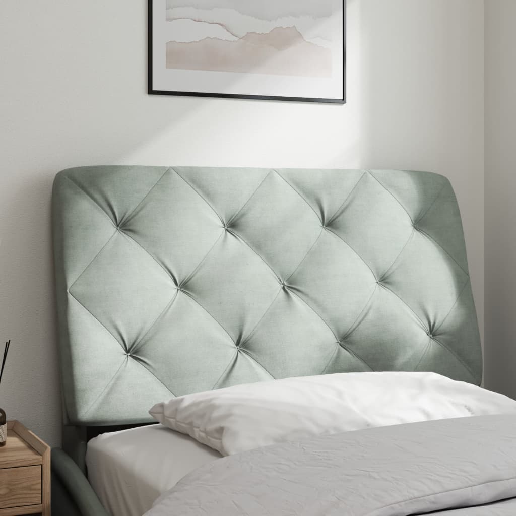 Hoofdbordkussen 80 cm fluweel lichtgrijs is nu te koop bij PeponiXL, paradijselijk wonen!