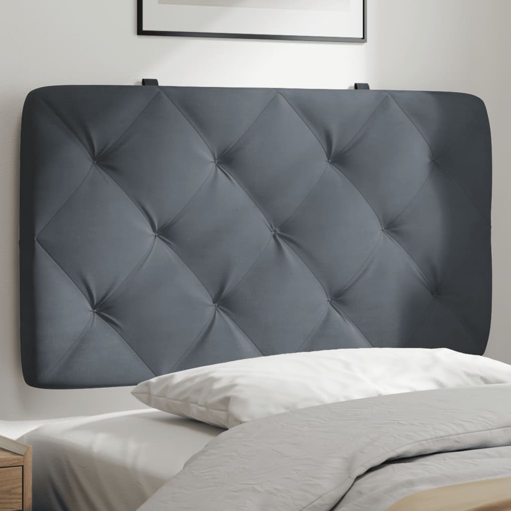 Hoofdbordkussen 80 cm fluweel donkergrijs is nu te koop bij PeponiXL, paradijselijk wonen!
