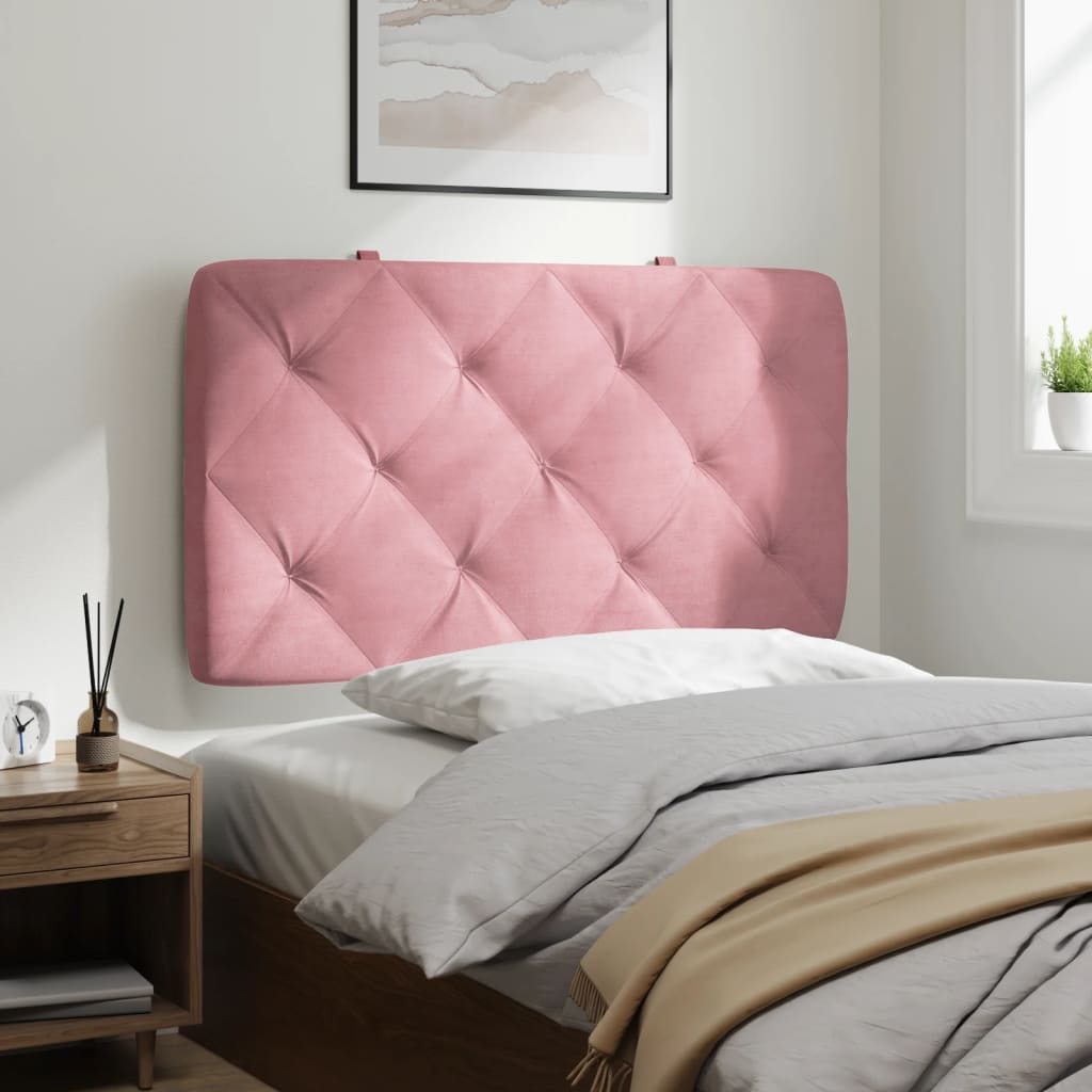 Hoofdbordkussen 80 cm fluweel roze is nu te koop bij PeponiXL, paradijselijk wonen!