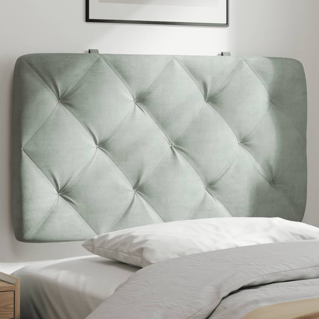 Hoofdbordkussen 90 cm velvet lichtgrijs is nu te koop bij PeponiXL, paradijselijk wonen!