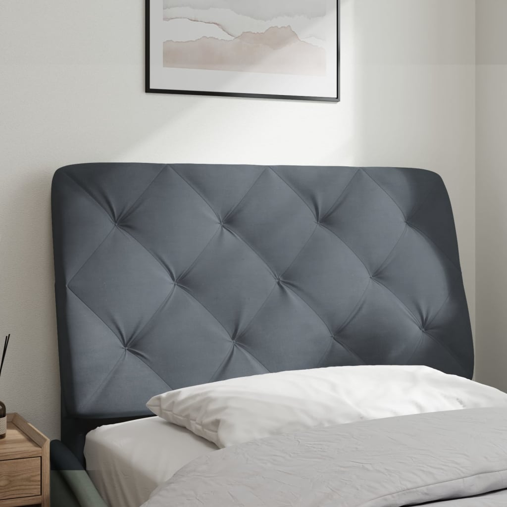 Hoofdbordkussen 90 cm fluweel donkergrijs is nu te koop bij PeponiXL, paradijselijk wonen!