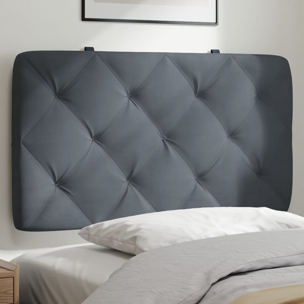 Hoofdbordkussen 90 cm fluweel donkergrijs is nu te koop bij PeponiXL, paradijselijk wonen!