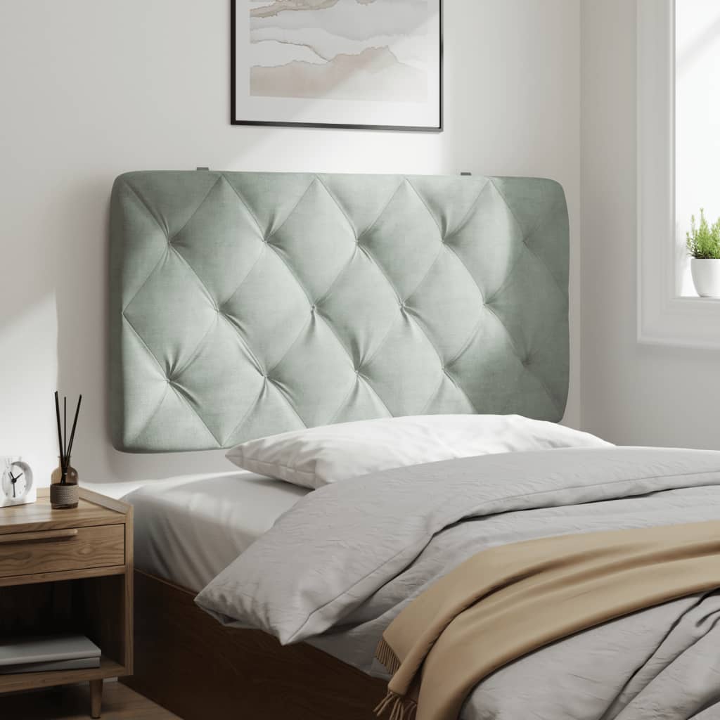 Hoofdbordkussen 100 cm velvet lichtgrijs is nu te koop bij PeponiXL, paradijselijk wonen!