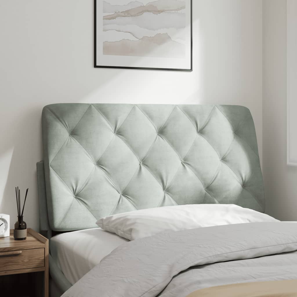 Hoofdbordkussen 100 cm velvet lichtgrijs is nu te koop bij PeponiXL, paradijselijk wonen!