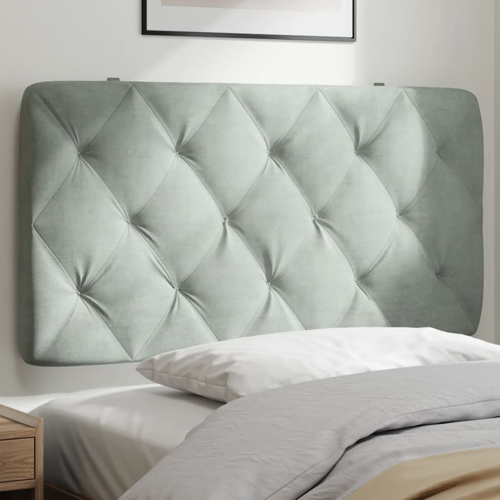 Hoofdbordkussen 100 cm velvet lichtgrijs is nu te koop bij PeponiXL, paradijselijk wonen!