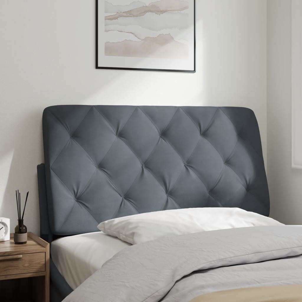 Hoofdbordkussen 100 cm fluweel donkergrijs is nu te koop bij PeponiXL, paradijselijk wonen!