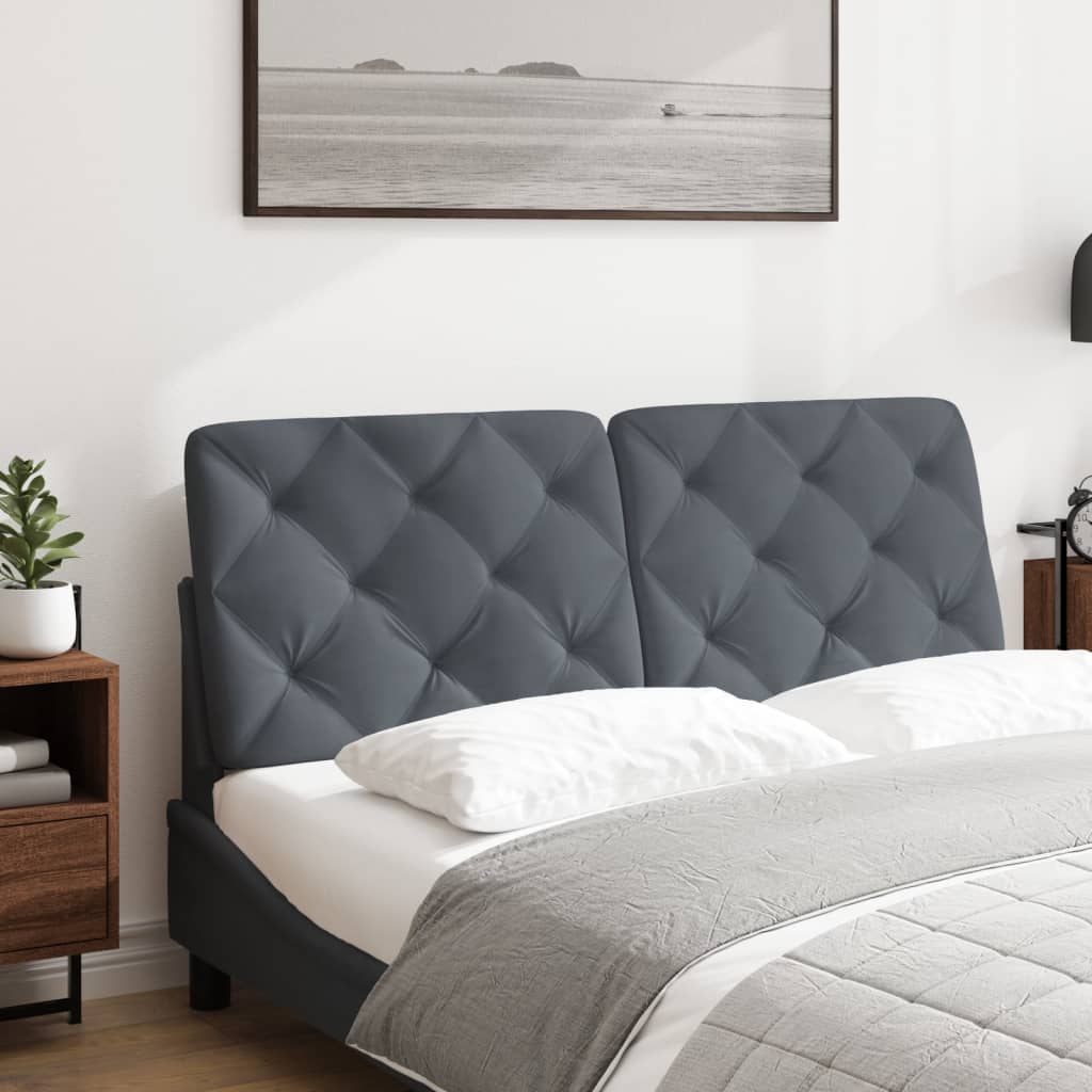Hoofdbordkussen 120 cm fluweel donkergrijs is nu te koop bij PeponiXL, paradijselijk wonen!