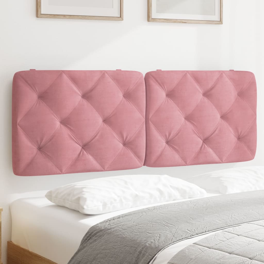 Hoofdbordkussen 120 cm fluweel roze is nu te koop bij PeponiXL, paradijselijk wonen!