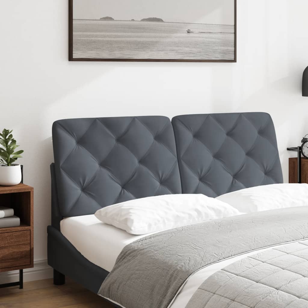 Hoofdbordkussen 140 cm fluweel donkergrijs is nu te koop bij PeponiXL, paradijselijk wonen!