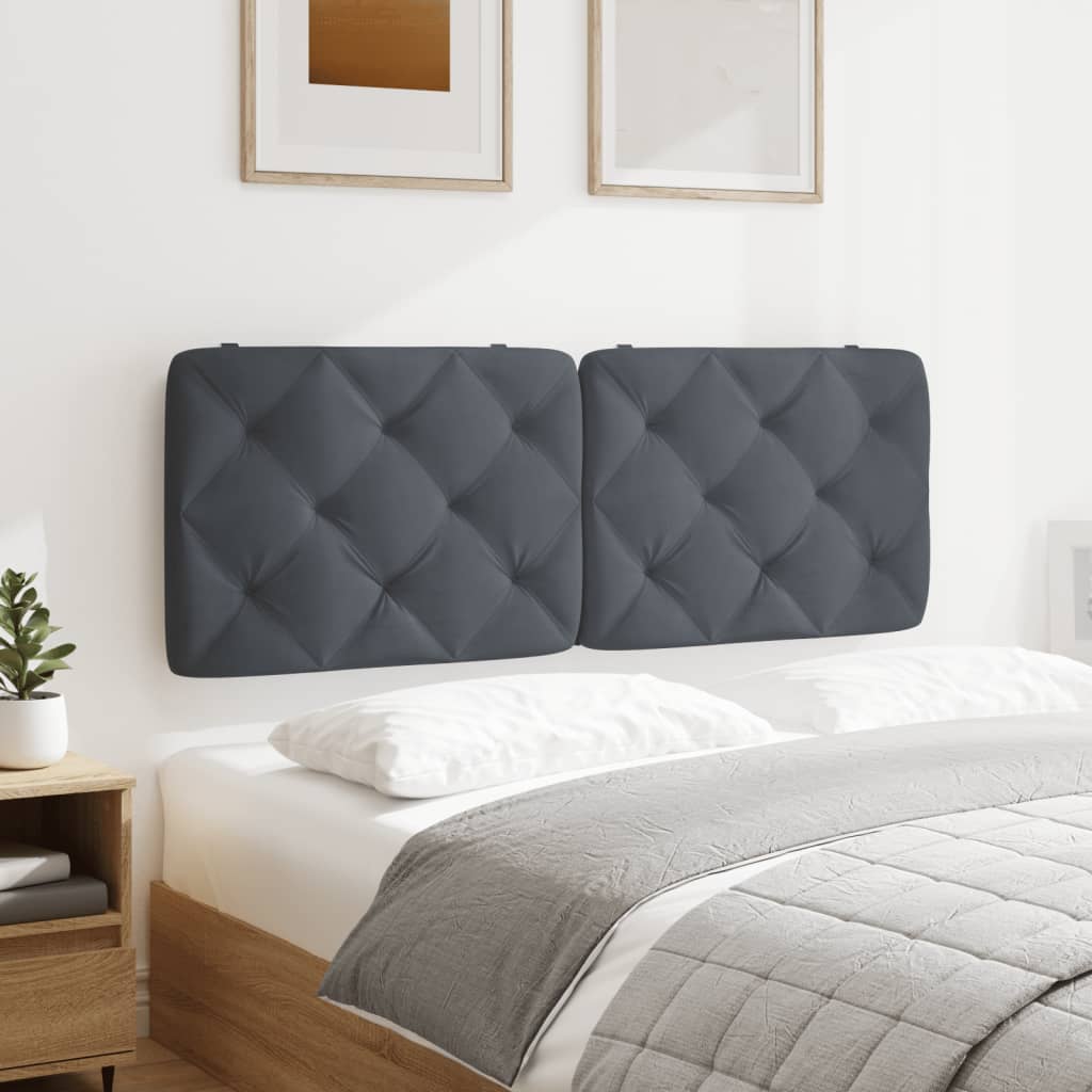 Hoofdbordkussen 140 cm fluweel donkergrijs is nu te koop bij PeponiXL, paradijselijk wonen!
