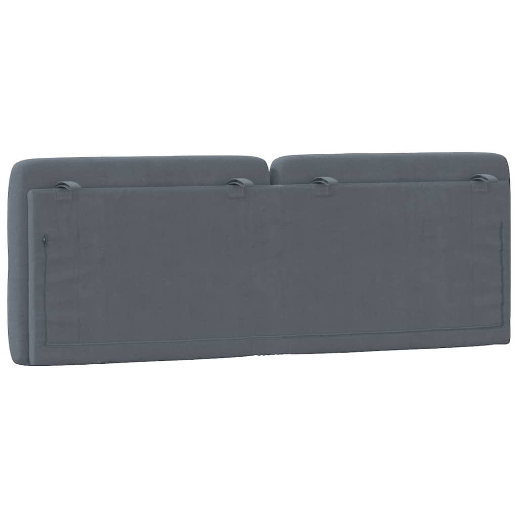 Hoofdbordkussen 140 cm fluweel donkergrijs is nu te koop bij PeponiXL, paradijselijk wonen!