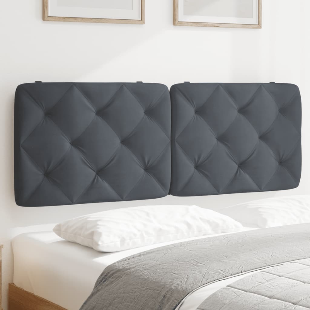 Hoofdbordkussen 140 cm fluweel donkergrijs is nu te koop bij PeponiXL, paradijselijk wonen!