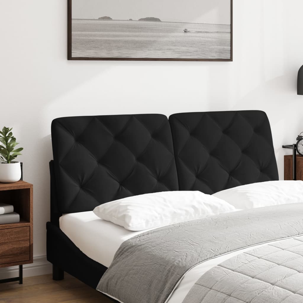 Hoofdbordkussen 140 cm fluweel zwart is nu te koop bij PeponiXL, paradijselijk wonen!